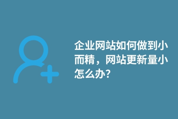 企業(yè)網(wǎng)站如何做到小而精，網(wǎng)站更新量小怎么辦？