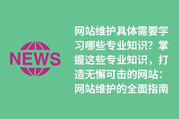 網(wǎng)站維護(hù)具體需要學(xué)習(xí)哪些專業(yè)知識？掌握這些維護(hù)指南就夠了