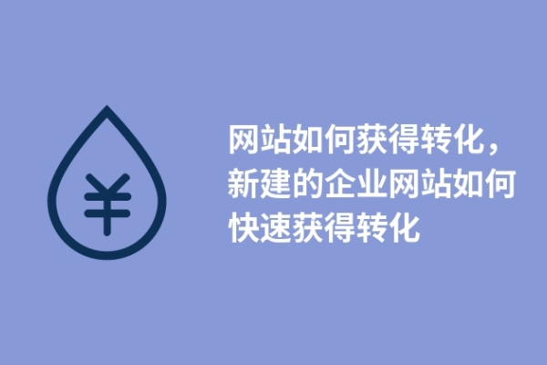 網(wǎng)站如何獲得轉(zhuǎn)化，新建的企業(yè)網(wǎng)站如何快速獲得轉(zhuǎn)化