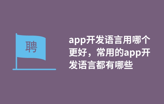 app開發(fā)語言用哪個更好，常用的app開發(fā)語言都有哪些