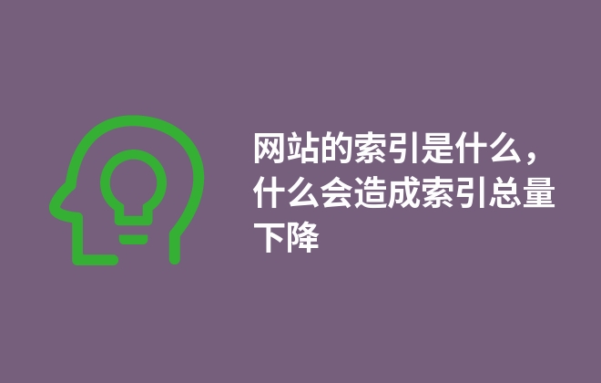 網(wǎng)站的索引是什么，什么會(huì)造成索引總量下降