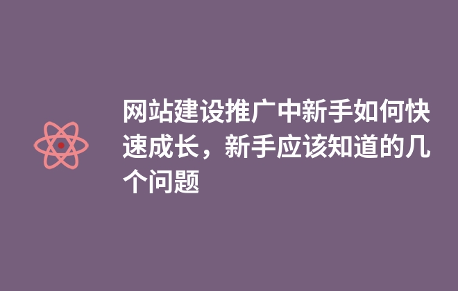 網(wǎng)站建設(shè)推廣中新手如何快速成長，新手應(yīng)該知道的幾個(gè)問題